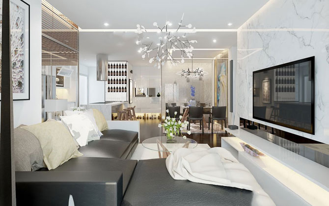 Đẹp ngất ngây với thiết kế căn chung cư cao cấp tại Hà Nội