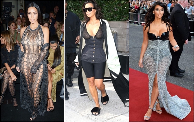 Loạt trang phục 'táo bạo đến khó hiểu' của Kim Kardashian