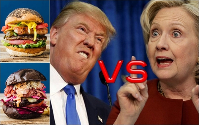 Quán bán bánh mì kẹp ''vị'' Donald Trump và Hilary Clinton