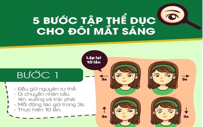 5 bước tập thể dục cho đôi mắt sáng