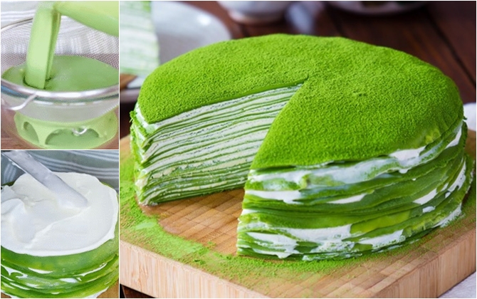 Bánh crepe Matcha nghìn lớp ngon không cưỡng được