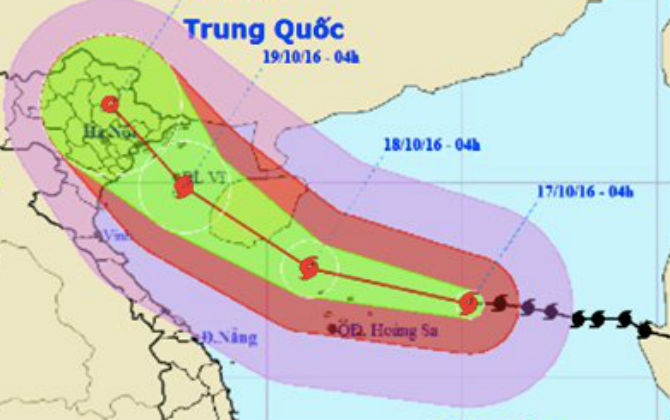 Bão giật cấp 17 tiến thẳng Quảng Ninh - Nam Định