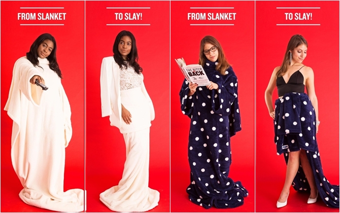 8 cách 'hô biến' chăn thành váy áo lộng lẫy