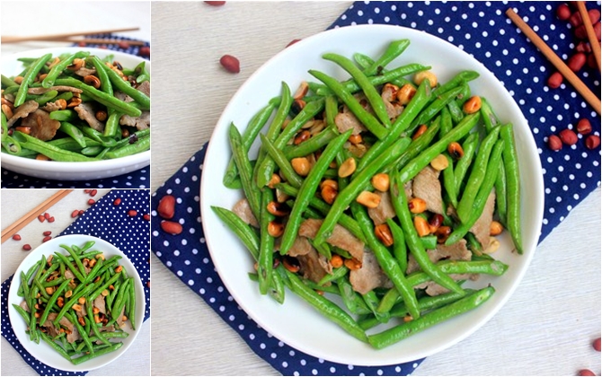 Đậu đũa xào thịt nạc, đậu phộng nhanh gọn đầu tuần