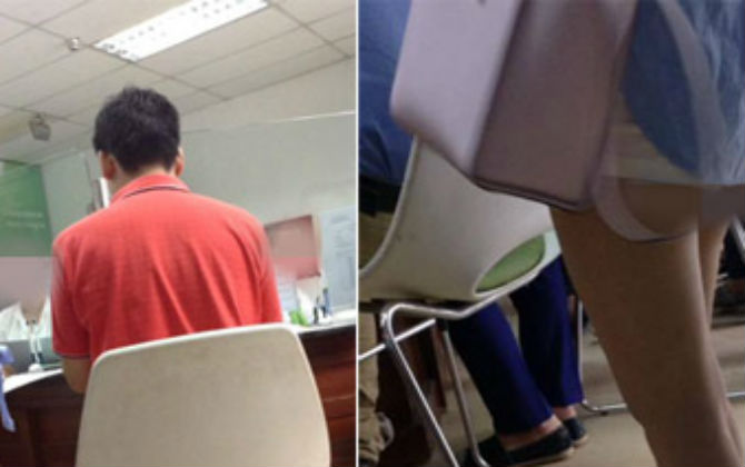 Gái trẻ bị "ném đá" vì mặc quần 5cm đi giao dịch ngân hàng