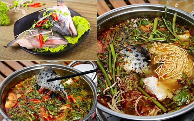 Cách làm lẩu đầu cá hồi chua cay hấp dẫn ngày cuối tuần