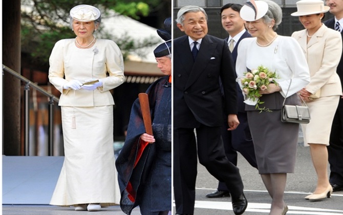 Phong cách thời trang đẳng cấp của hoàng hậu Nhật 82 tuổi