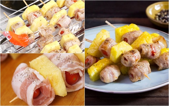 Đổi vị bữa tối với thịt ba chỉ bọc cà chua nướng