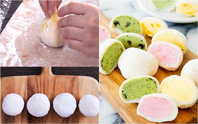 Cách làm bánh mochi kem lạnh cực dễ chỉ với 4 nguyên liệu 