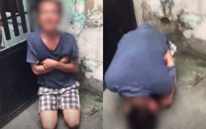 Xôn xao clip người đàn ông khóc, quỳ lạy xin tha khi bị bắt quả tang ăn trộm