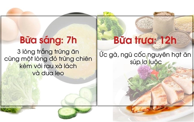 Thực đơn mẫu cho người muốn giảm cân