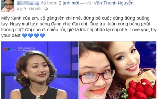 Sao Việt cùng fans động viên Vân Hugo: Cố lên, đừng bỏ cuộc, đừng buông tay