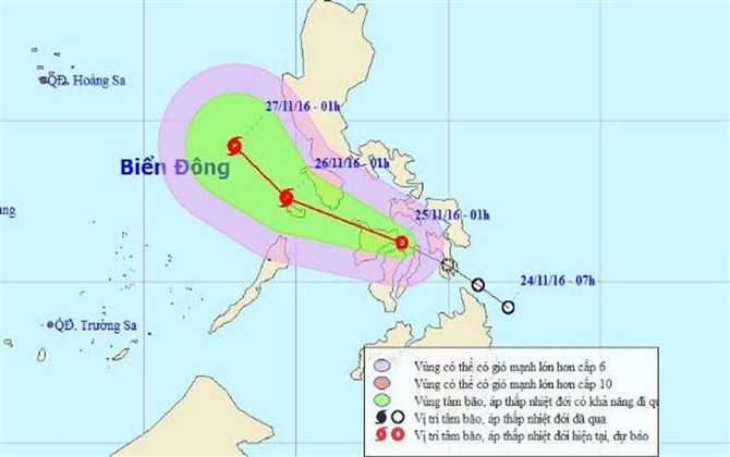 Xuất hiện bão Tokage, Hà Nội tiếp tục rét đậm, mưa rất to ở Đà Nẵng
