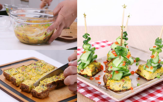 Trứng chiên thập cẩm mang giáng sinh vào bữa cơm gia đình
