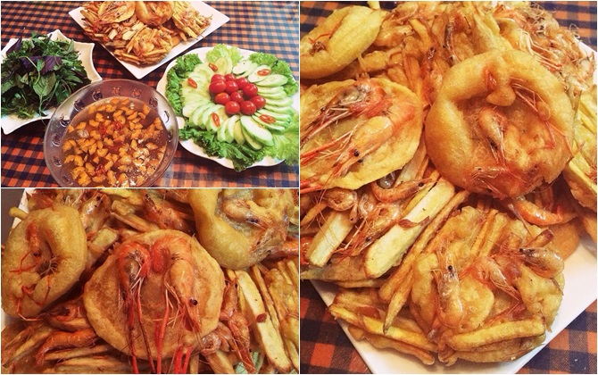 Nghỉ lễ trổ tài làm bánh tôm chồng con đều thích
