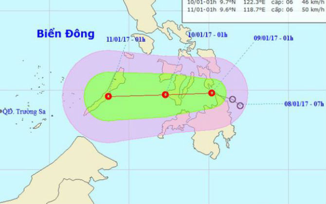 Thời tiết ngày 9/1: Áp thấp nhiệt đới hướng vào Biển Đông, miền Bắc sắp có mưa lớn