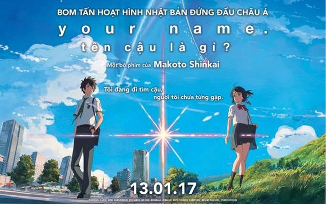 Bom tấn anime "Your Name" sẽ có mặt tại các rạp chiếu cuối tuần này