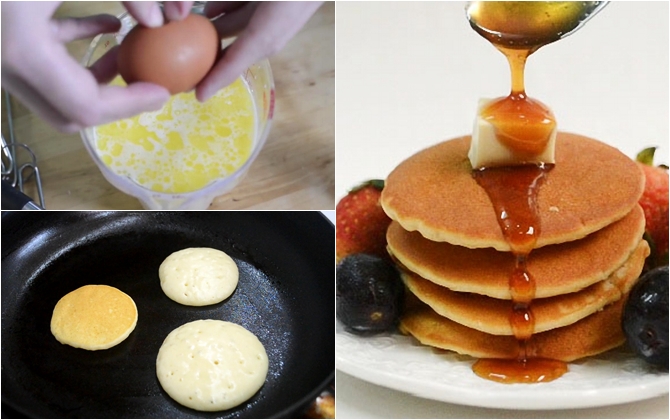 Cùng làm bữa sáng nhàn nhã với món bánh pancake siêu dễ