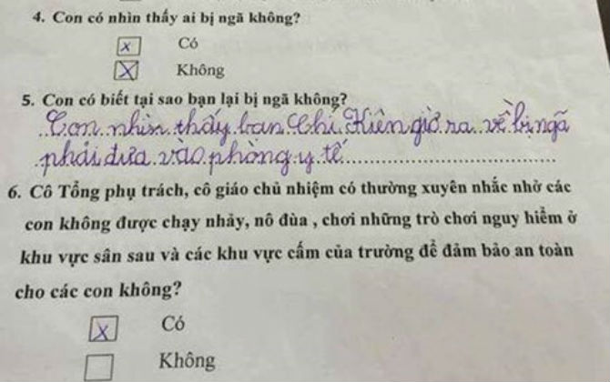 Vụ học sinh gãy chân: Kết quả khảo sát học sinh gian dối, giáo viên ứa nước mắt vì cảm thấy “mình bị lừa”