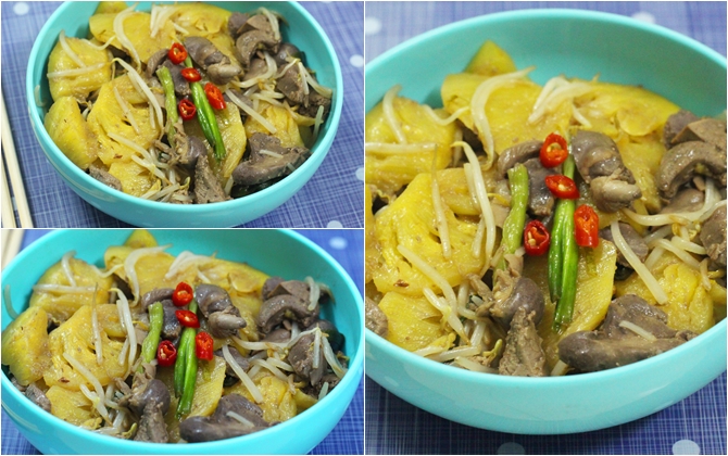Lòng gà xào dứa thanh ngọt cho bữa cơm cuối tuần