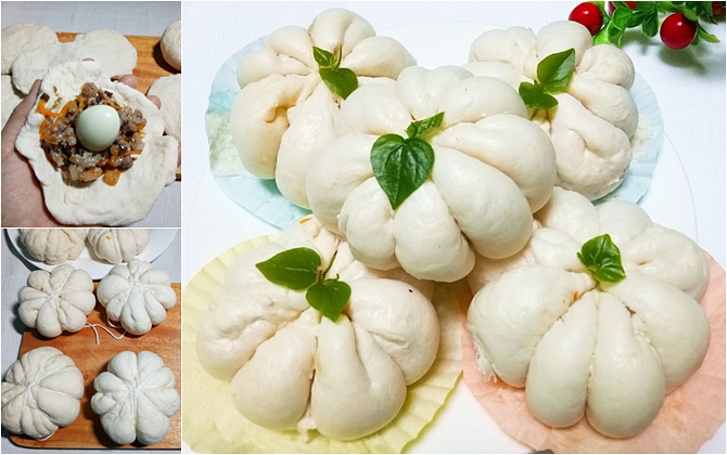 Bánh bao quả bí ngon lành cho bữa sáng