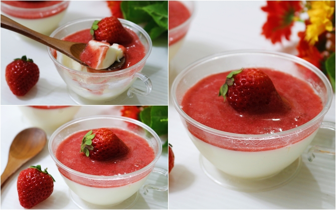 Cách làm panna cotta dâu tây ngọt ngào, mát lạnh