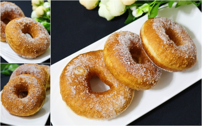 Bánh donut bọc đường dễ làm tại nhà