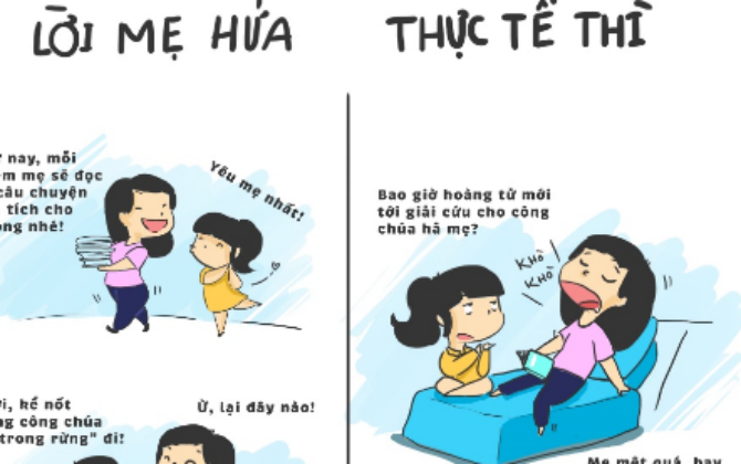 Xem xong loạt tranh này, bố mẹ sẽ bỏ kiểu hứa hão khiến bé chẳng còn muốn tin