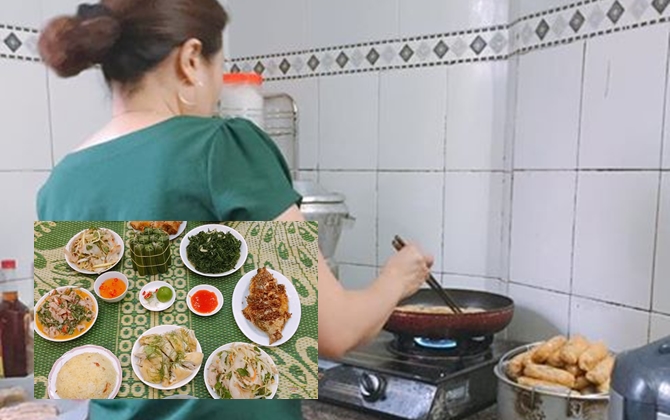 Mâm cơm đề huề món ngon và cảnh ‘sống riêng với mẹ chồng’ khiến dân mạng xuýt xoa