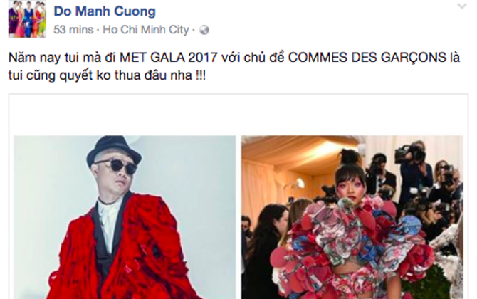 NTK Đỗ Mạnh Cường tự tin rằng nếu được tham dự Met Gala thì cũng không thua kém Rihanna