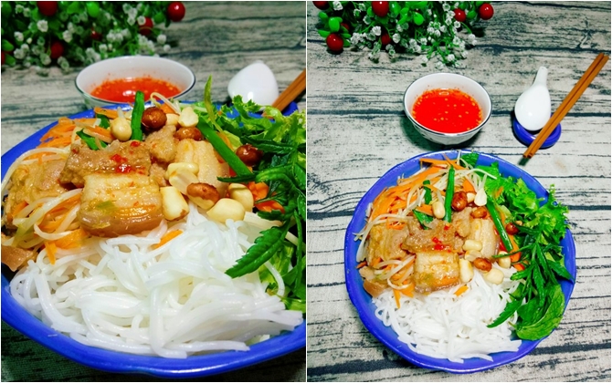 Bún thịt xào cho bữa sáng tràn đầy hứng khởi