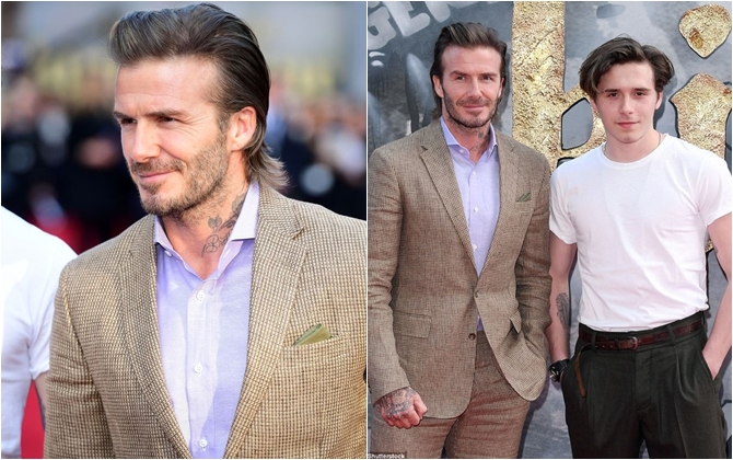 42 tuổi, David Beckham vẫn quá phong độ, làm lu mờ cả cậu con trai trên thảm đỏ