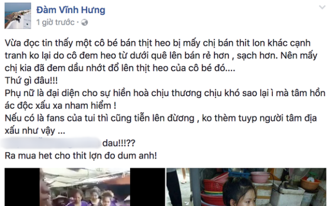 Đàm Vĩnh Hưng nhờ người thân mua hết thịt lợn giúp đỡ người phụ nữ bị tạt dầu luyn ở Hải Phòng