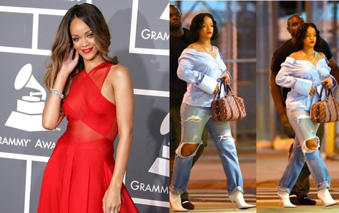 Lộ thân hình phát tướng, Rihanna bị nghi đang mang bầu