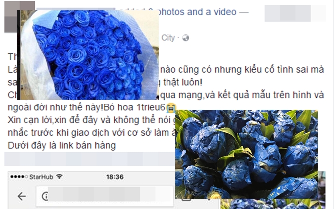 Đặt online bó hoa xanh giá 1 triệu 6, khách hoảng hốt nhận về hoa vừa héo vừa xấu