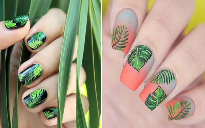 Mẫu nail cây cỏ mát mẻ hot nhất hè này không diện hơi phí