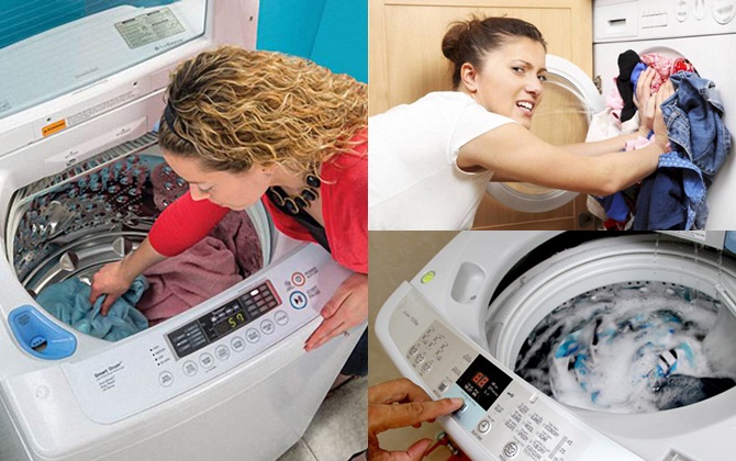 Quen tay dùng máy giặt như thế này bảo sao tốn tiền, hại máy