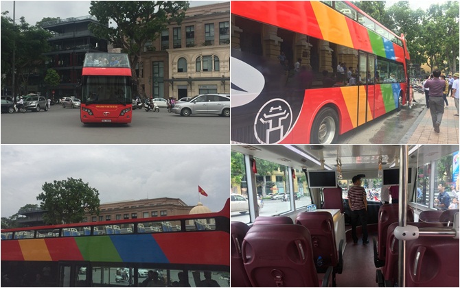 Trải nghiệm xe bus 2 tầng 'mui trần' phục vụ du lịch tại Hà Nội