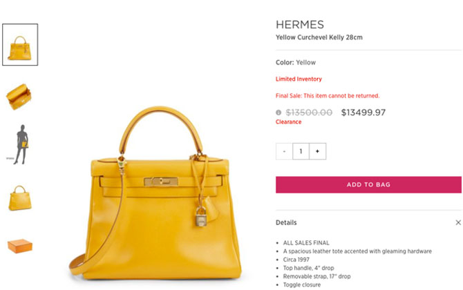 Lần đầu tiên túi Hermes Birkin giảm giá, mà lại còn giảm hẳn 0,03 USD 'mới đã'!