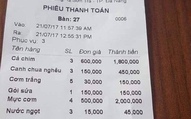 Kết luận vụ nhà hàng ở Đà Nẵng bị tố chặt chém: Món thịt ram mặn và trứng chiên bán cao hơn giá niêm yết