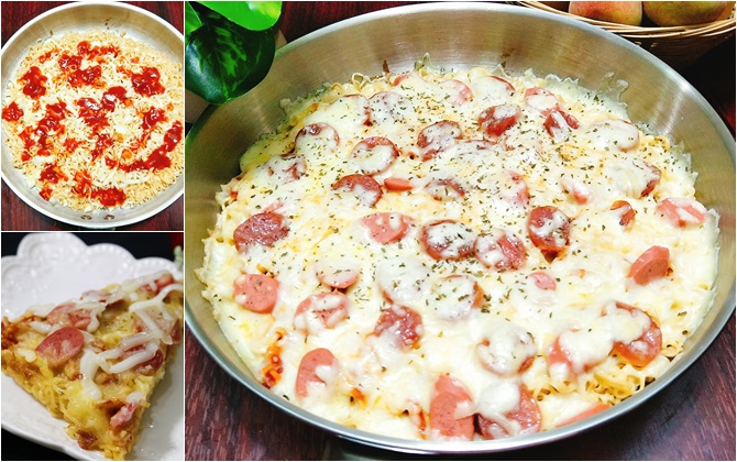 Bất ngờ với bánh pizza mì tôm quá ngon, "ăn đứt" vị pizza truyền thống