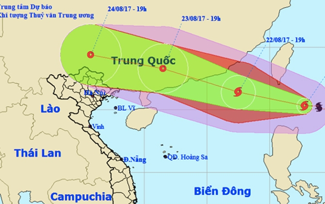 Dự báo thời tiết ngày 22/8: Hôm nay, bão Hato giật cấp 11 đi vào biển Đông