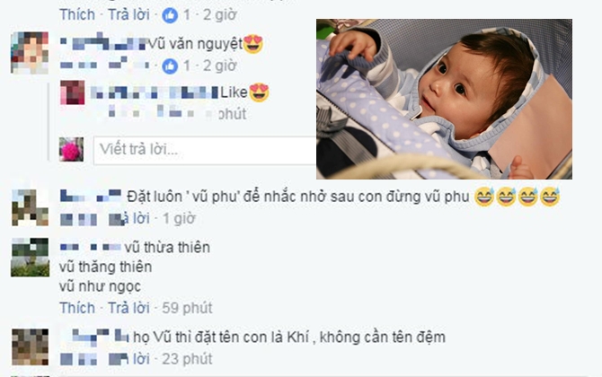 Bà mẹ lên mạng nhờ đặt tên con theo họ Vũ và nhận được những cái tên 'cười đau ruột'