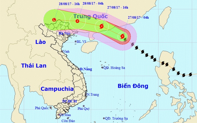 Bão số 7 hướng vào Trung Quốc, miền Bắc sắp mưa lớn 4 ngày