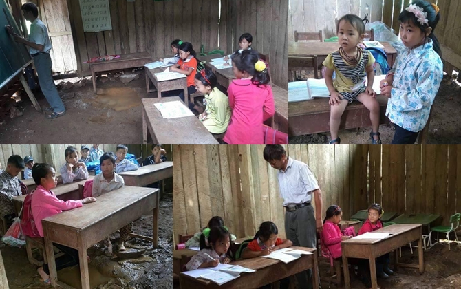 Ám ảnh lớp học lấm lem bùn đất ngày đầu năm học mới của học sinh vùng cao