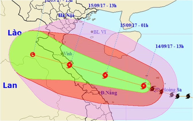 Ngày 15/9, tàu Bắc - Nam sẽ phải dừng dọc đường để tránh “siêu bão” Doksuri