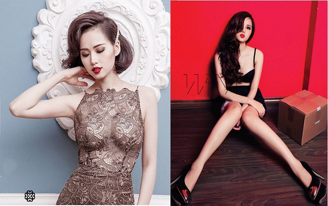 Vốn trong sáng và nữ tính, ít ai ngờ Tâm Tít cũng sở hữu hình thể gợi cảm táo bạo thế này