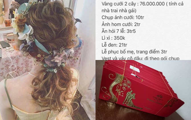 Dự định cưới, chỉ tính sơ sơ những khoản phải chi đã hết 136 triệu đồng khiến dân mạng hốt hoảng