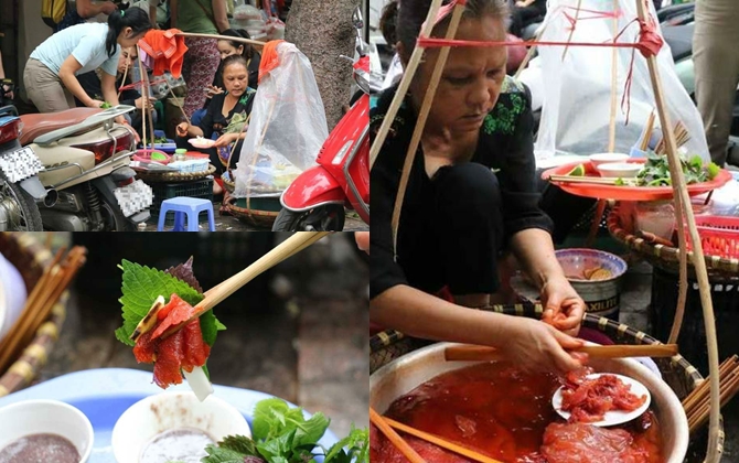 Gánh hàng rong bán sứa biển đỏ Hải Phòng giữa Hà thành cho thu nhập cả trăm triệu/tháng