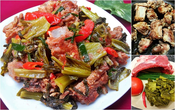 Mát trời làm nồi sườn om dưa chua ăn "đã đời"